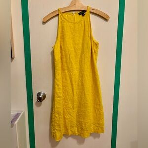 J Crew Maxine High-neck Linen Shift Dress